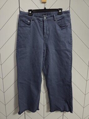 Toad&Co Balsam Cutoff Pant Women's Size 16 Weathered Blue High Rise Straight Leg
